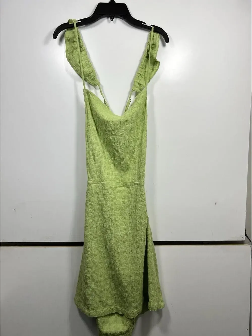 Free People Size  XL Beyond Chic Mini Dress Open Back Greeen Cute Summer Strap